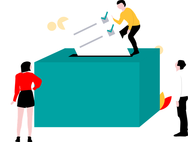 Illustration of people voting.